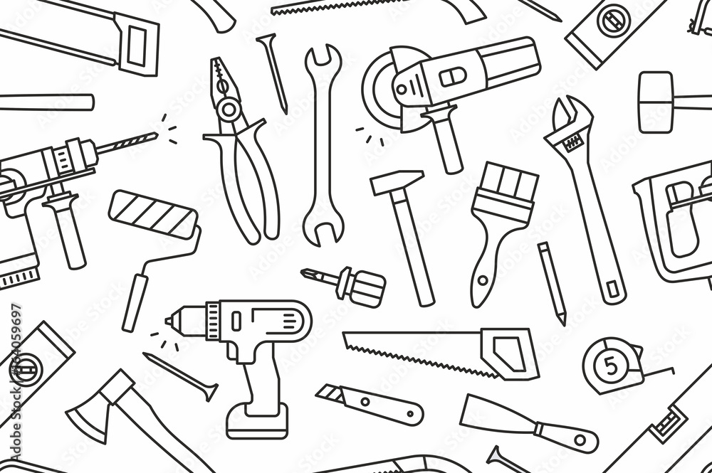 Poster building tools seamless pattern