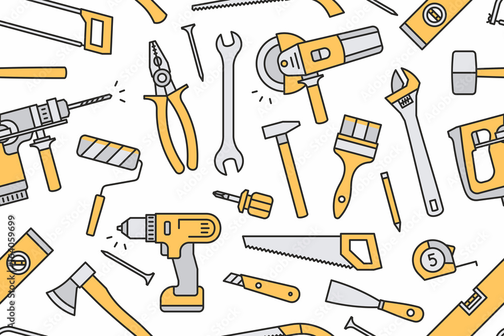 Poster building tools seamless pattern