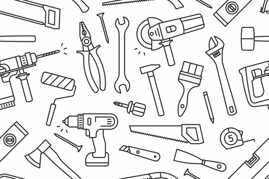 Building tools seamless pattern