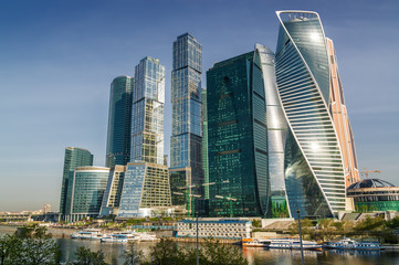 Plakat Morning view of Moscow-City - International Business Center, Moscow , Russia.