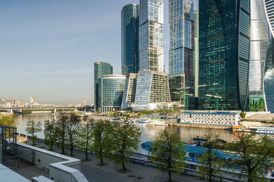 Morning view of Moscow-City - International Business Center, Moscow , Russia.