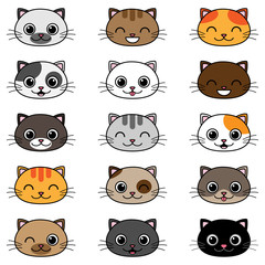 Vector cartoon cats