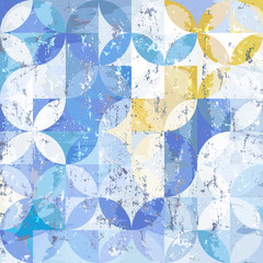 abstract geometric background pattern, retro/vintage style, with circles, strokes and splashes
