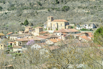 Fototapeta na wymiar sight of the town of Escalada in the province of Burgos, Castile and Leon, Spain.
