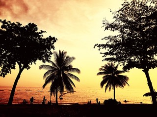 Pattaya beach,silhouette