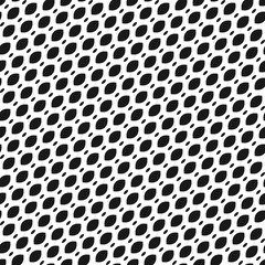 Vector seamless pattern, simple monochrome black and white geometric texture, illustration of diagonal mesh, lattice, tissue structure. Abstract repeat background. Design for prints, textile, fabric