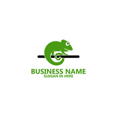 Green Chameleon Logo Template Design