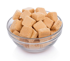 Milk wafers cubes isolated on white background