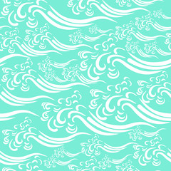 Fototapeta premium Seamless pattern of sea waves. Background.