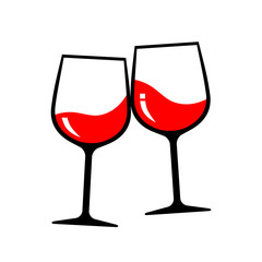 Wineglass vector icon on white background