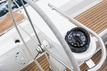 Rudder and yacht compass