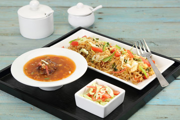 Vegetable Manchurian and Fried Rice