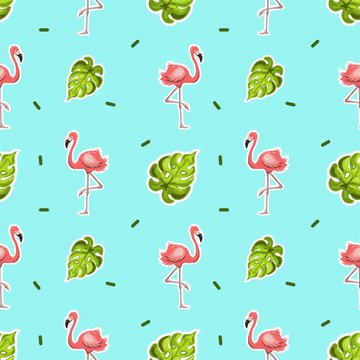 Flamingo seamless pattern. Flamingo Vector background design for fabric and decor