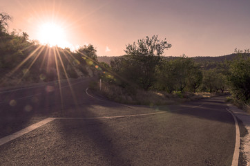 Cyprus, road, sunset
