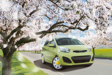 Car colorful background, Spring, for calendars, cards, websites