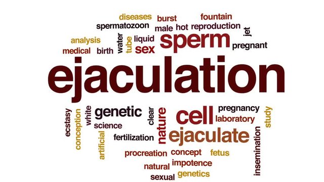Ejaculation animated word cloud, text design animation.