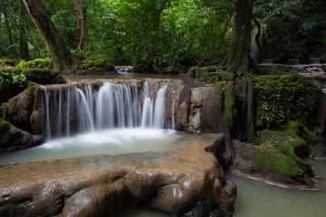 Beautiful Waterfall on rainy season on Than Bok Khorani national park in Thailand. Than Bok Khorani Waterfall.