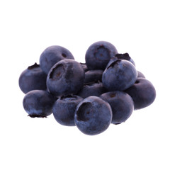 Many juicy and fresh blueberries isolated on white background. Blueberries close-up. Blueberry antioxidant