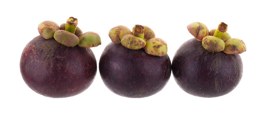 Mangosteens Queen of fruits, ripe mangosteen fruit isolated on white background