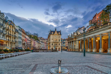 square in Karlovy Vary, Czech republic