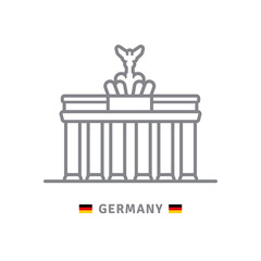 Germany icon with Brandenburg Gate and german flag © eyewave
