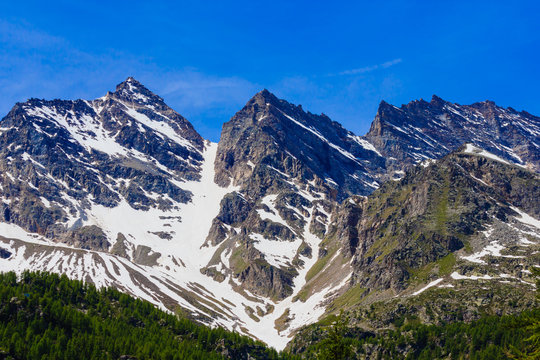 a wonderfull view of the Three Levanne,are the most famous  mountains in the National Park of Great Paradise,in Piedmont,Italy