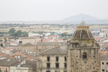 Fototapeta na wymiar Main Square and Tower; Trujillo