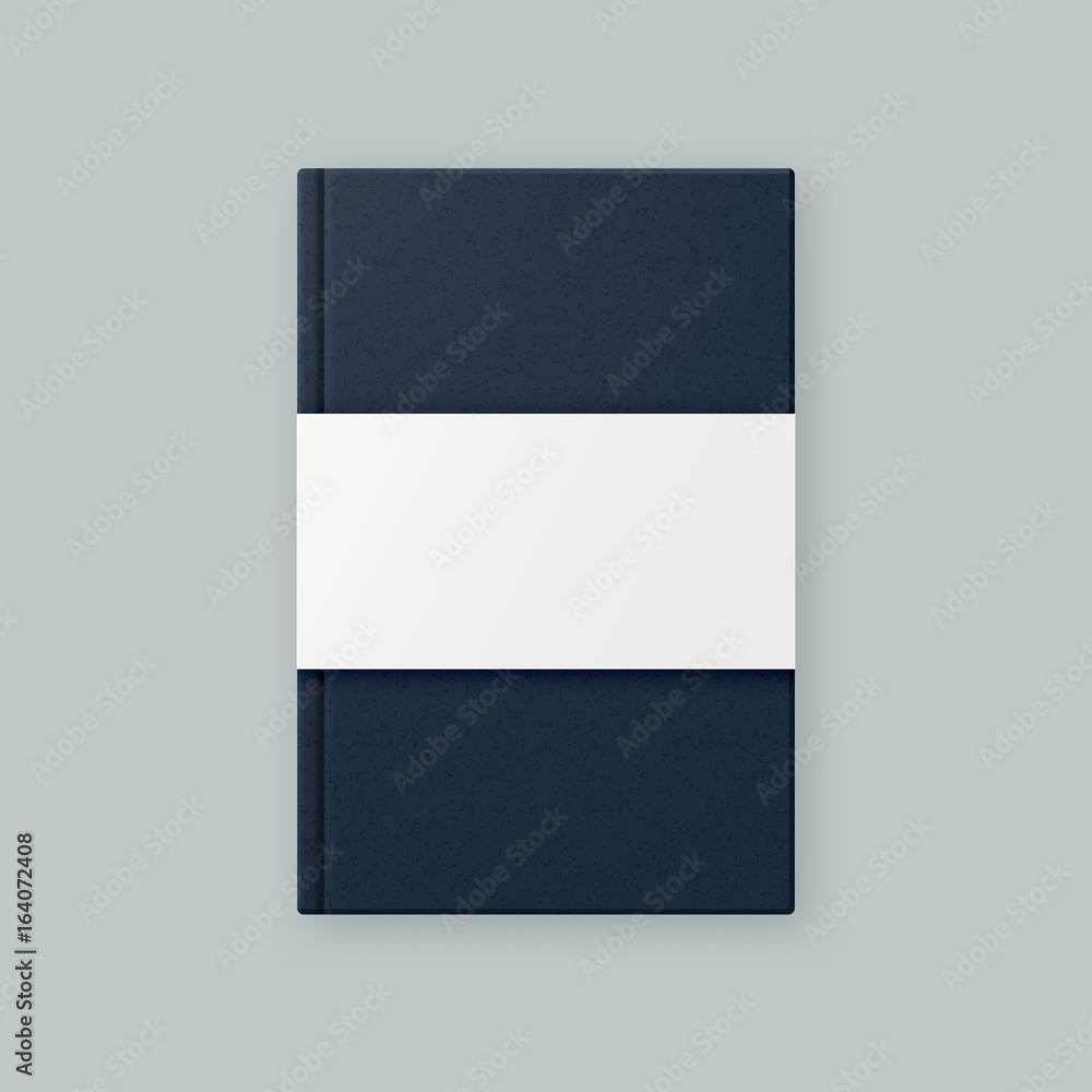Poster stylish realistic blue leather vector notebook mock up template with copyspace