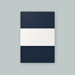 Stylish realistic blue leather vector notebook mock up template with copyspace