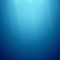 Deep blue vector sea ocean underwater abstract background with copyspace