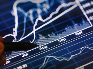 Stock market or forex trading graph and candlestick chart suitable for financial investment concept. Economy trends background for business idea and all art work design. Abstract finance background.