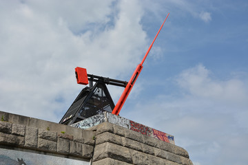 The famous red metronome in Prague, Czech Republic