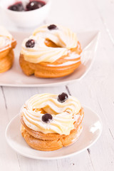 Zeppole with pastry cream. 
