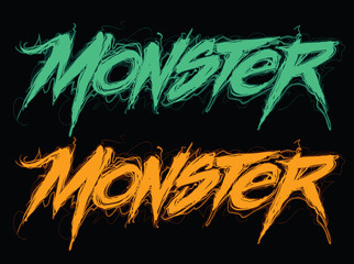 Monster. Handwritten modern brush lettering © 4ek