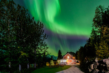 Northern Lights over Kennicott Glacier Lodge