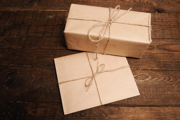 Gift for the holiday with an envelope