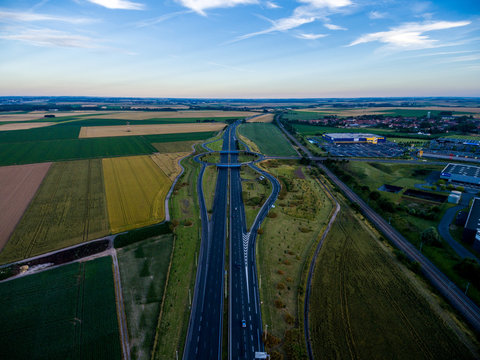 Echangeur A1 vue du ciel - H&eacute;nin Beaumont 