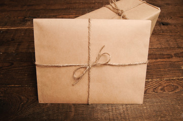Gift for the holiday with an envelope