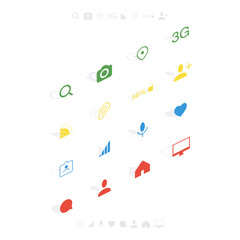 Set isometric icons in flat style isolated on white background. Symbol for your web design and logo. Vector illustration EPS 10