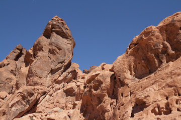 Beautiful red rocks in the desert of Valley of Fire, Nevada, USA.