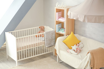 Beautiful interior of modern baby room