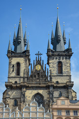 Fototapeta na wymiar The church of our Lady Tyn in Prague, Czech Republic