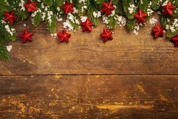 Fototapeta na wymiar Christmas decoration on wooden background