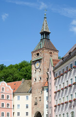 Naklejka premium Schmalzturm tower of Landsberg at the river Lech