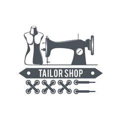 vector logo for tailor shop 
