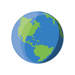 World earth isolated