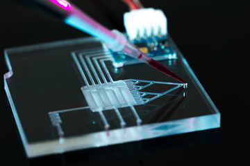 A lab-on-a-chip (LOC) is integration device with several laboratory functions