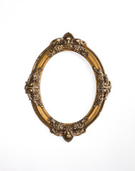 Round, ancient, museum, golden frame