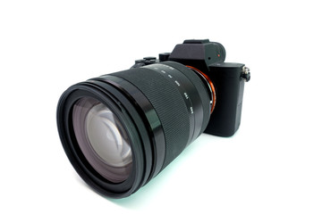 Fototapeta premium digital mirrorless photo camera with zoom lenses