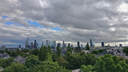 Fototapeta na wymiar Dark Clouds over Frankfurt